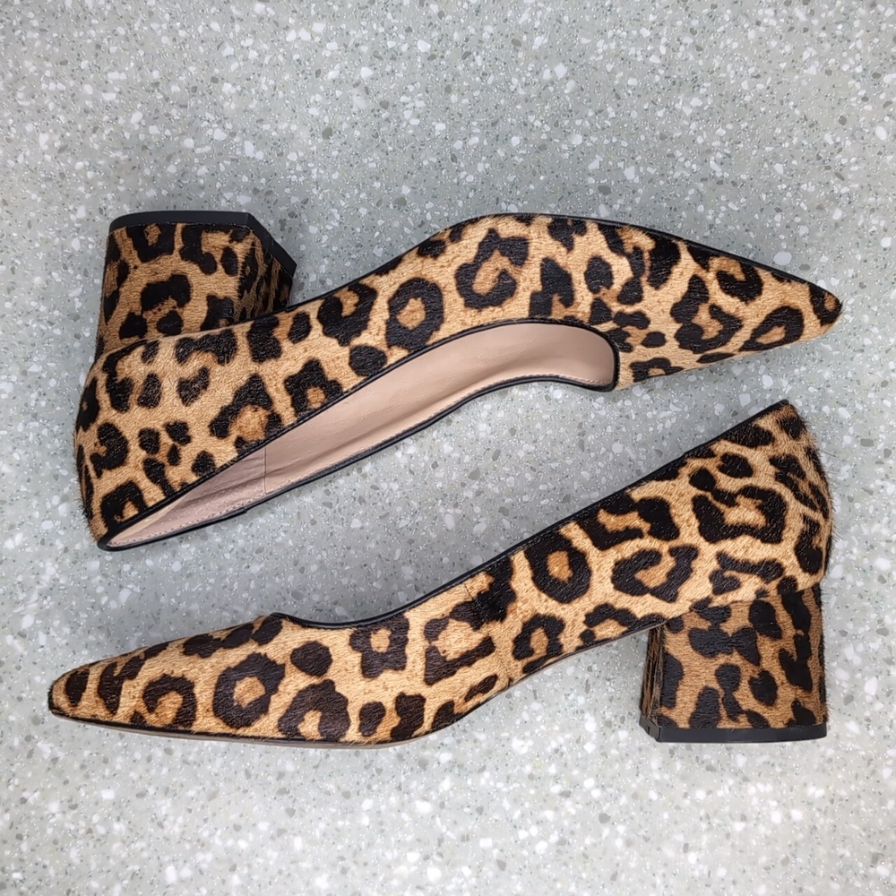 Leopard Print Calf Hair 2" Block Heels by Franco Sarto